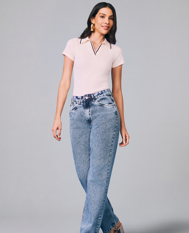 Calca Jeans Reta Basica
