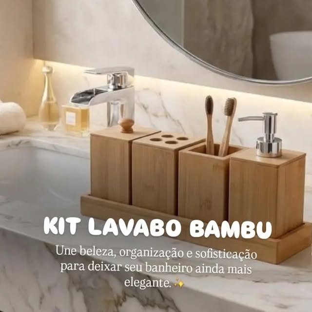 Kit lavabo em bambu Mimo Style