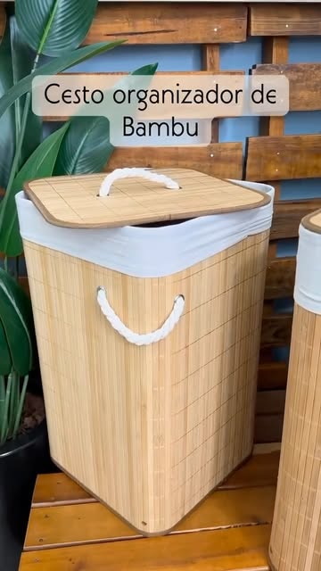 Cesto organizador de bambu